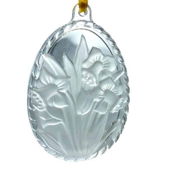 Nachtmann Germany Crystal Suncatcher Ornaments Set of 3 Rabbit Rooster Daffodil - Picture 2 of 13